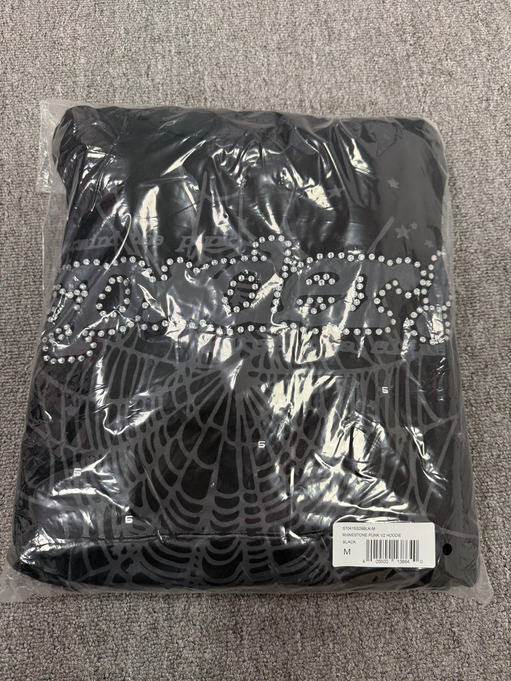 Sp5der Black & Dark Grey Hoodie