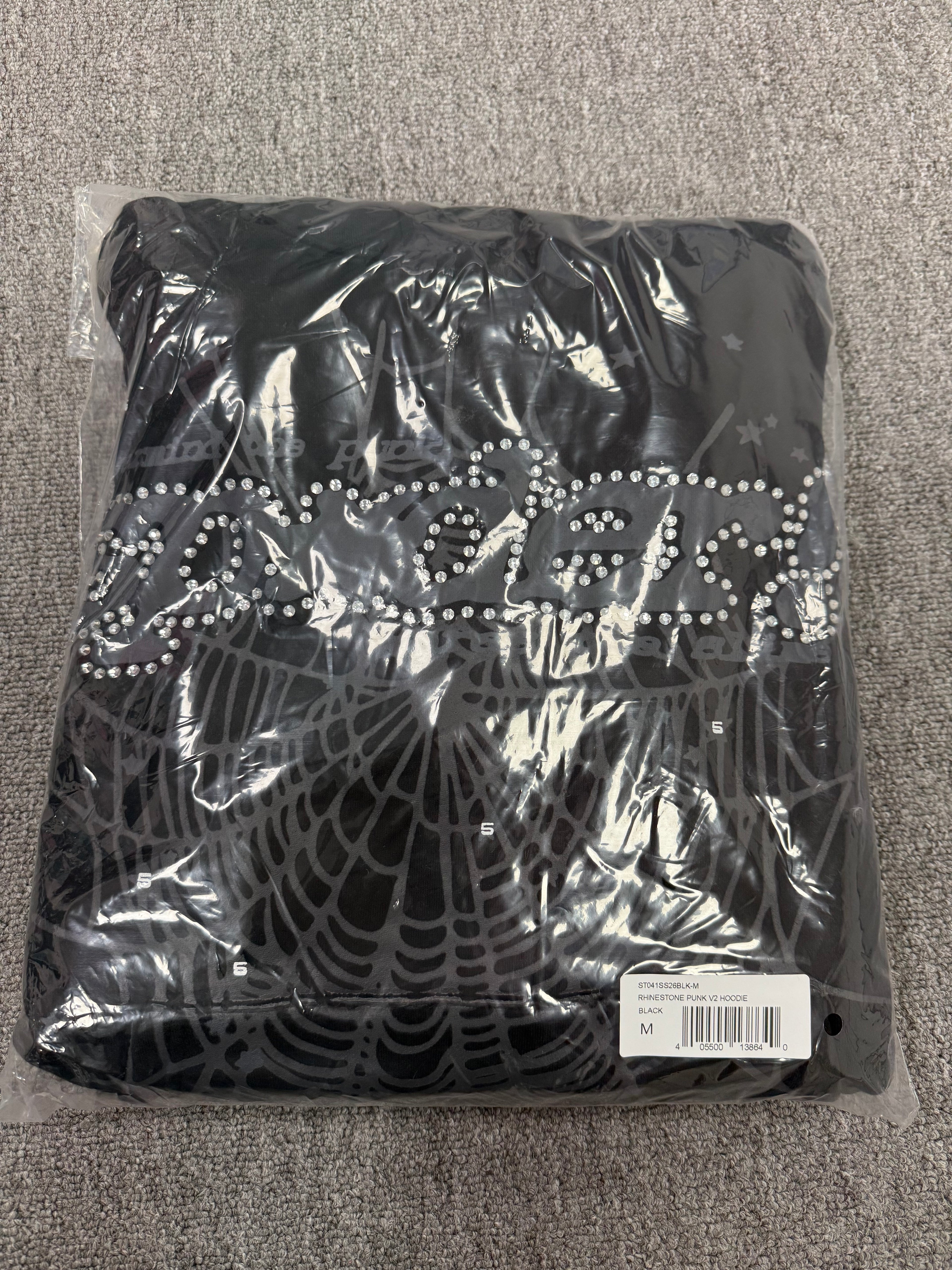Sp5der Black & Dark Grey Hoodie