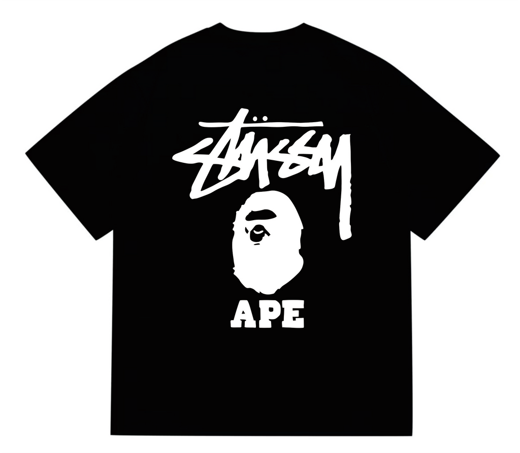 Bape X Stussy Black T