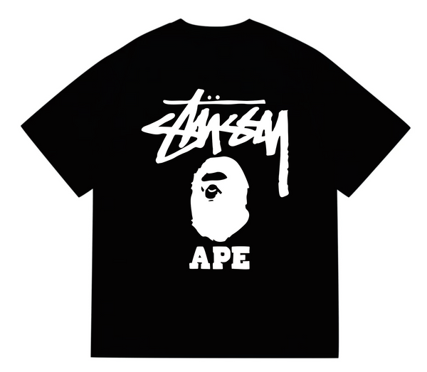 Bape X Stussy Black T