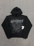 Sp5der Black & Dark Grey Hoodie